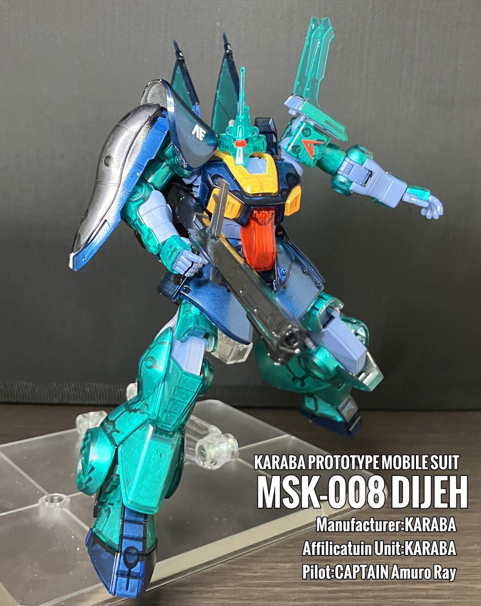 撮影したので完成ポスト HGディジェ クリアカラーバージョンです