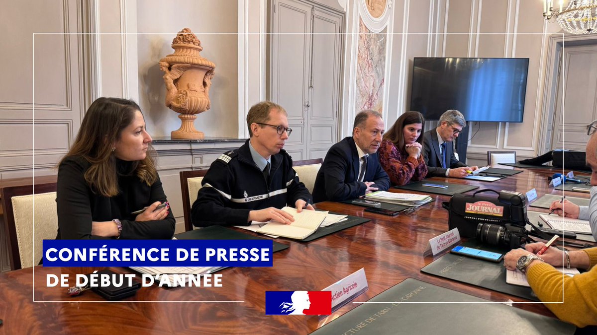 Image de Préfet de Tarn-et-Garonne - 📣Conférence de presse de début d’année du préfet de Tarn-et-Garonne
✅Sécurité, économie, agricultu