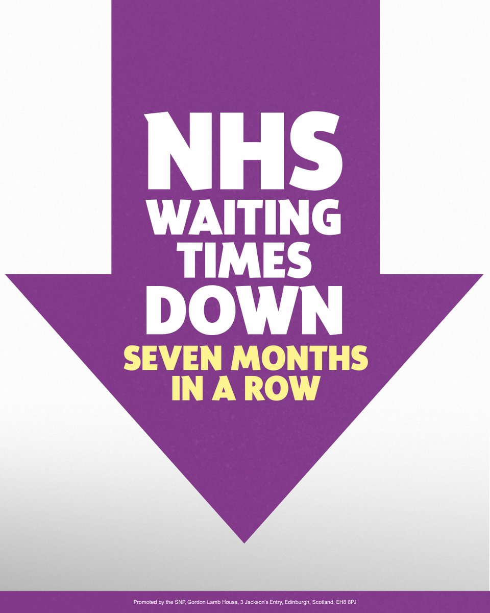 Seven months in a row. NHS waiting times are coming down.