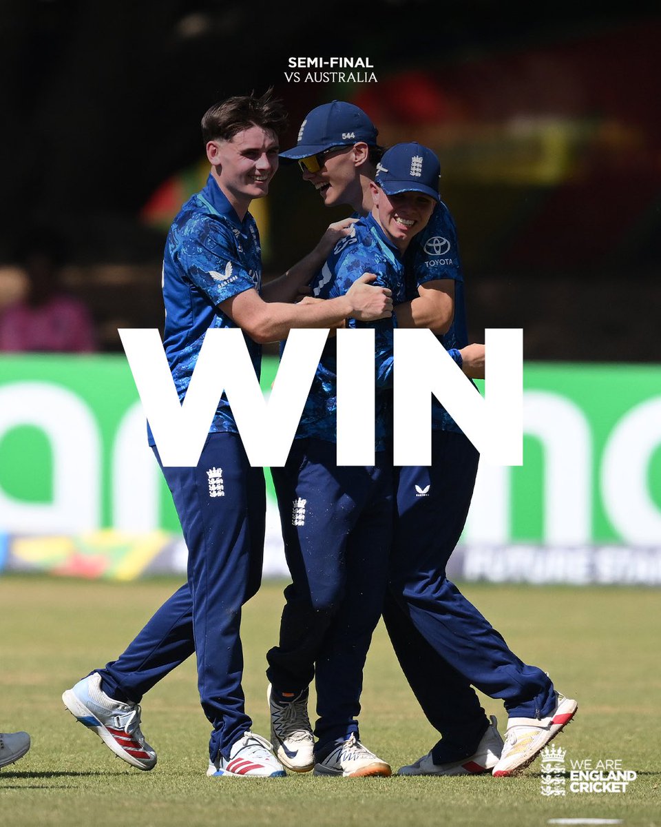 WORLD CUP FINALISTS! 🦁

Our Young Lions beat Australia by 27 runs to book a spot in the #U19WorldCup Final 👏