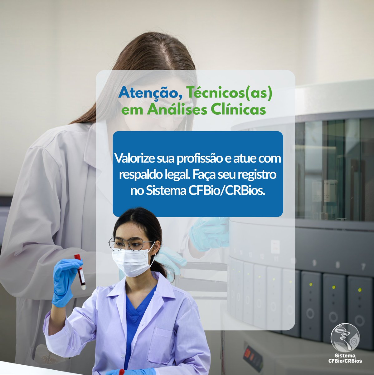 📄 O Sistema CFBio/CRBios regulamentou Técnicos(as) em Análises Clínicas (Res. CFBio nº 735/2025). 🧬 O registro garante legalidade. ⚠️ Atuar sem registro é irregular. 👉 Procure seu CRBio. 

#CFBio #CRBio #TécnicoemAnálisesClínicas