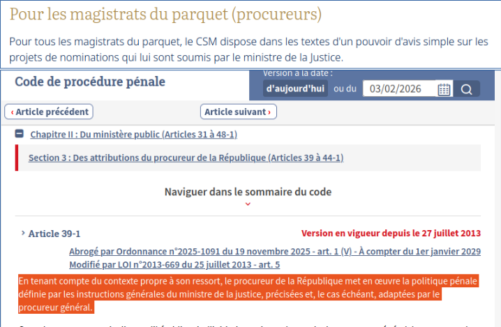 <a href="/FrenchResponse/">French Response</a> No.
«Procureurs» are directly nominated by the President. 
Their job is to apply the policy defined by the «Ministre de la Justice» (the government).  (art. 39-1 CPP).

The prosecutor who decided the investigation, at the present stage, IS NOT INDEPENDENT.
