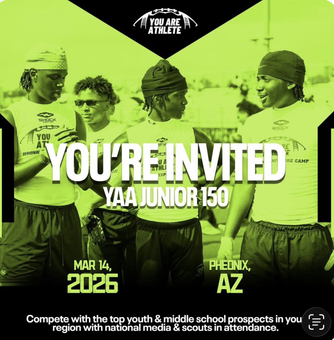 Kash_Devorce's tweet photo. Thank you for the invite! @youareathlete @ShockDoctor @RoadToHouston #2030 https://t.co/eHDXCqpefw