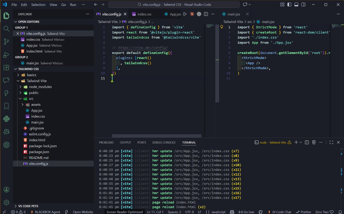 chinu_codes's tweet photo. 🚀 Back to Coding - Day 14 @sheryians_ @sarthacksharma
• Learned what Tailwind CSS is 🌬️
• Applied it using CDN and inside React projects ⚛️
• Practiced styling components with utility classes 🎨
#100DaysOfCode #BackToCoding #TailwindCSS #ReactJS #WebDev #CodingJourney https://t.co/f7gawL9Mrd