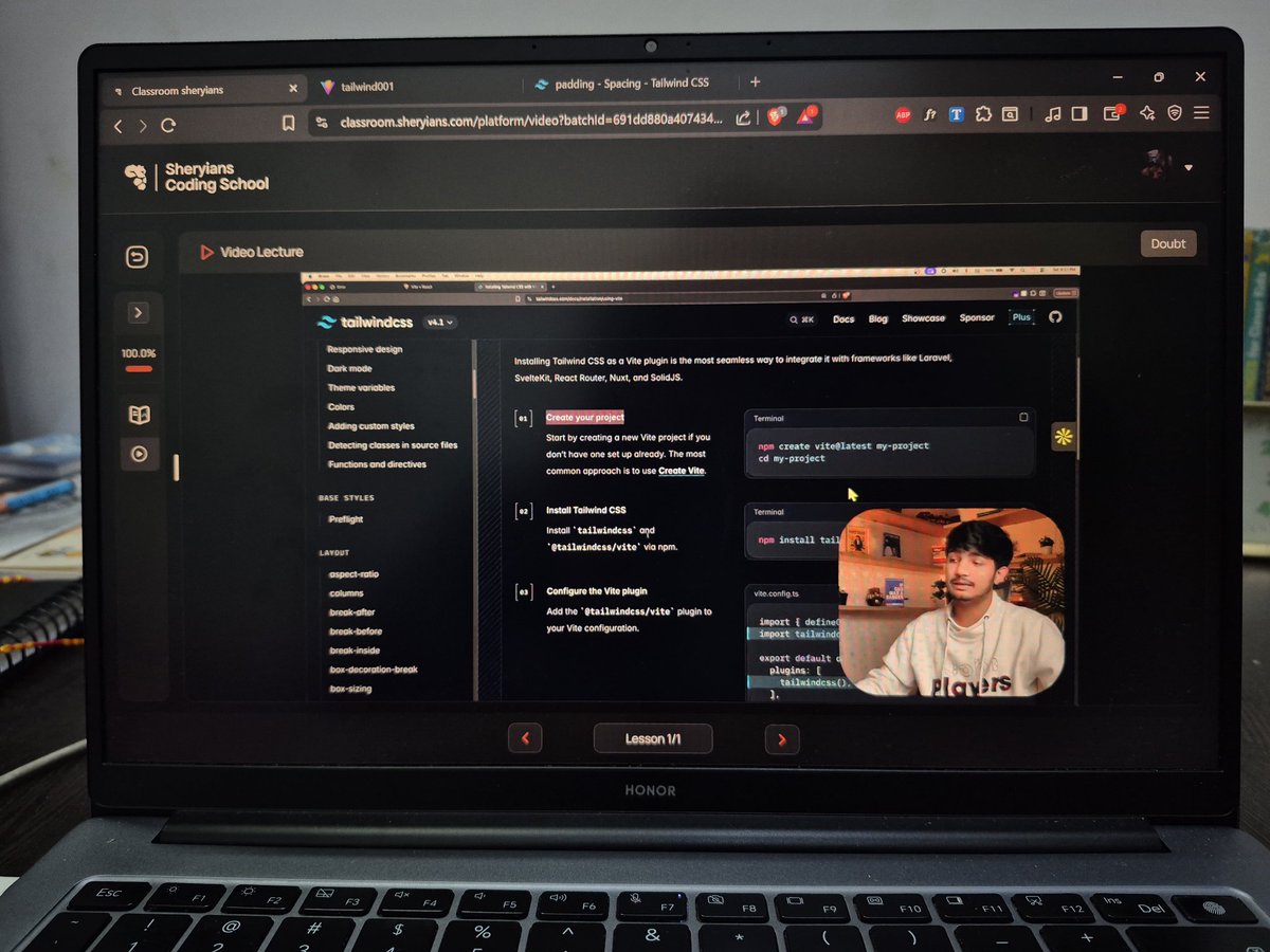 chinu_codes's tweet photo. 🚀 Back to Coding - Day 14 @sheryians_ @sarthacksharma
• Learned what Tailwind CSS is 🌬️
• Applied it using CDN and inside React projects ⚛️
• Practiced styling components with utility classes 🎨
#100DaysOfCode #BackToCoding #TailwindCSS #ReactJS #WebDev #CodingJourney https://t.co/f7gawL9Mrd