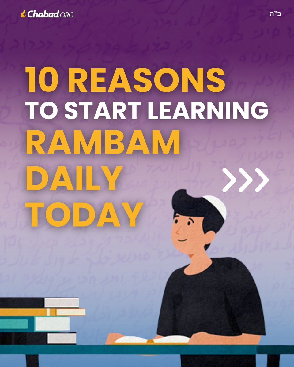 The new Rambam cycle starts today! 
Join us. Chabad.org/5151471