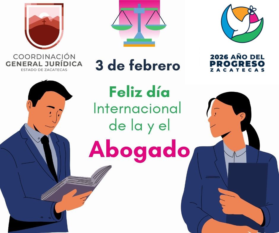 #DíaInternacionaldelAbogado
La justicia es el pilar de una sociedad libre.

Felicitamos a quienes trabajan incansablemente por un #Zacatecas, un #México y un Mundo más equitativo.

Que la integridad y la pasión sigan guiando su labor.

#AñoDelProgreso