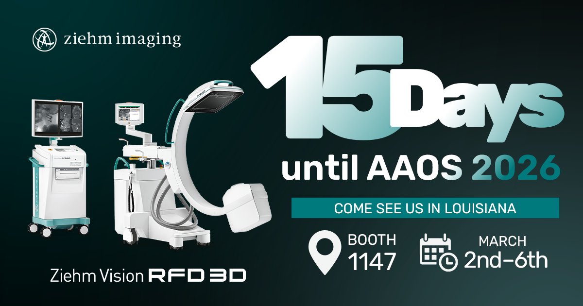 ZiehmAmericas's tweet image. The energy. The innovation. The moments that move orthopedics forward.🤩🗣️In 15 days, it all comes together in New Orleans. AAOS 2026 is loading, and @ZiehmAmericas' future of extremity imaging is right on schedule. #ZiehmImaging #ImagingClarity #DoseReduction #SmartDose