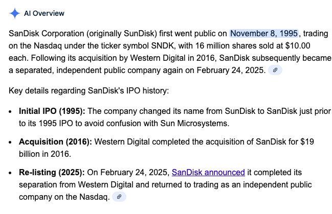 SandDisk Crop Stock Price $45 To $650 In Less Than 1 Year. $sndk
The company started trading again last year at under $40, today it is over $650, what a great run.  I missed it, but there is a lesson to be learned... a Quality company in Tech gets re-listed, pay attention. #tech