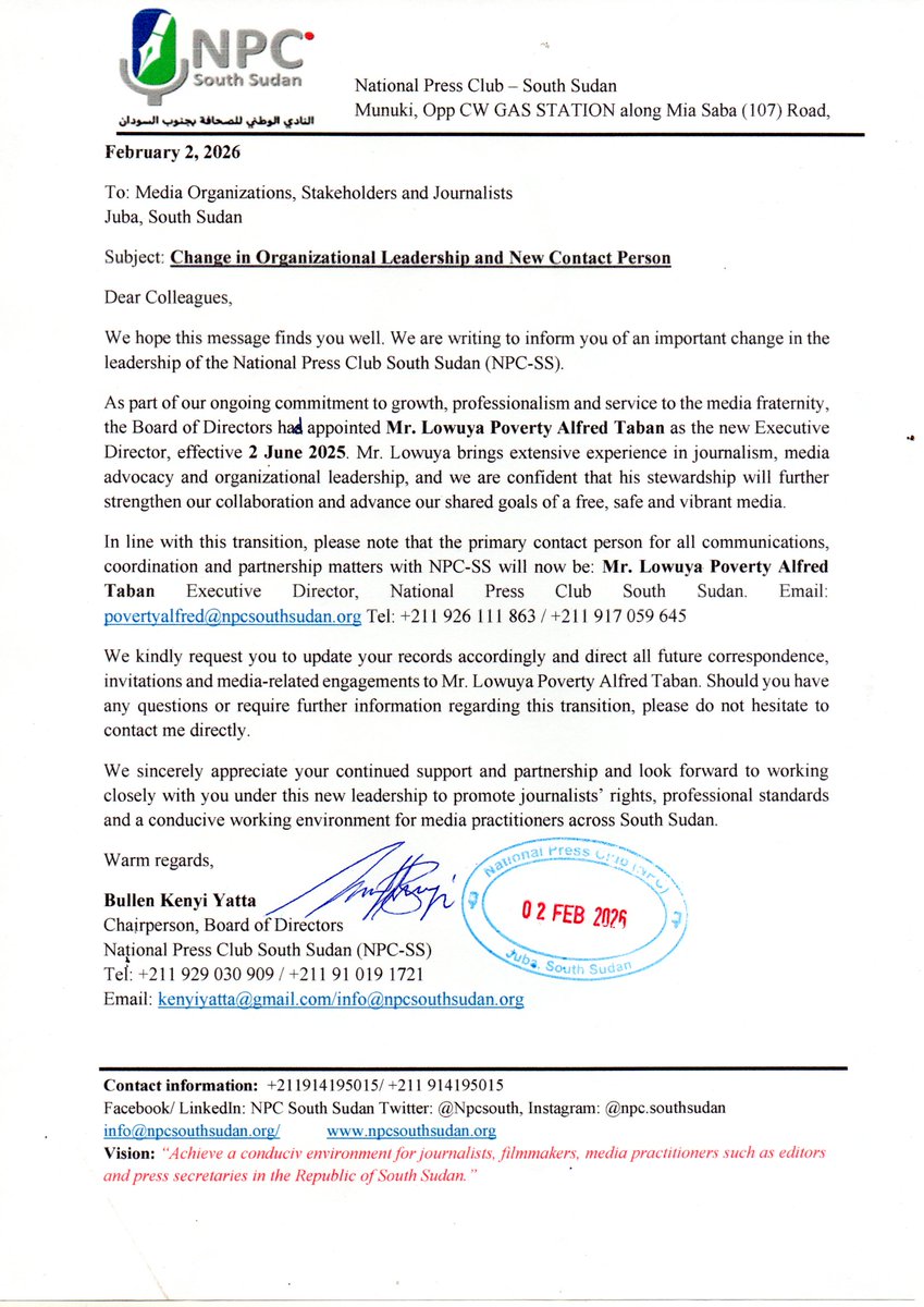 NPC South Sudan tweet media
