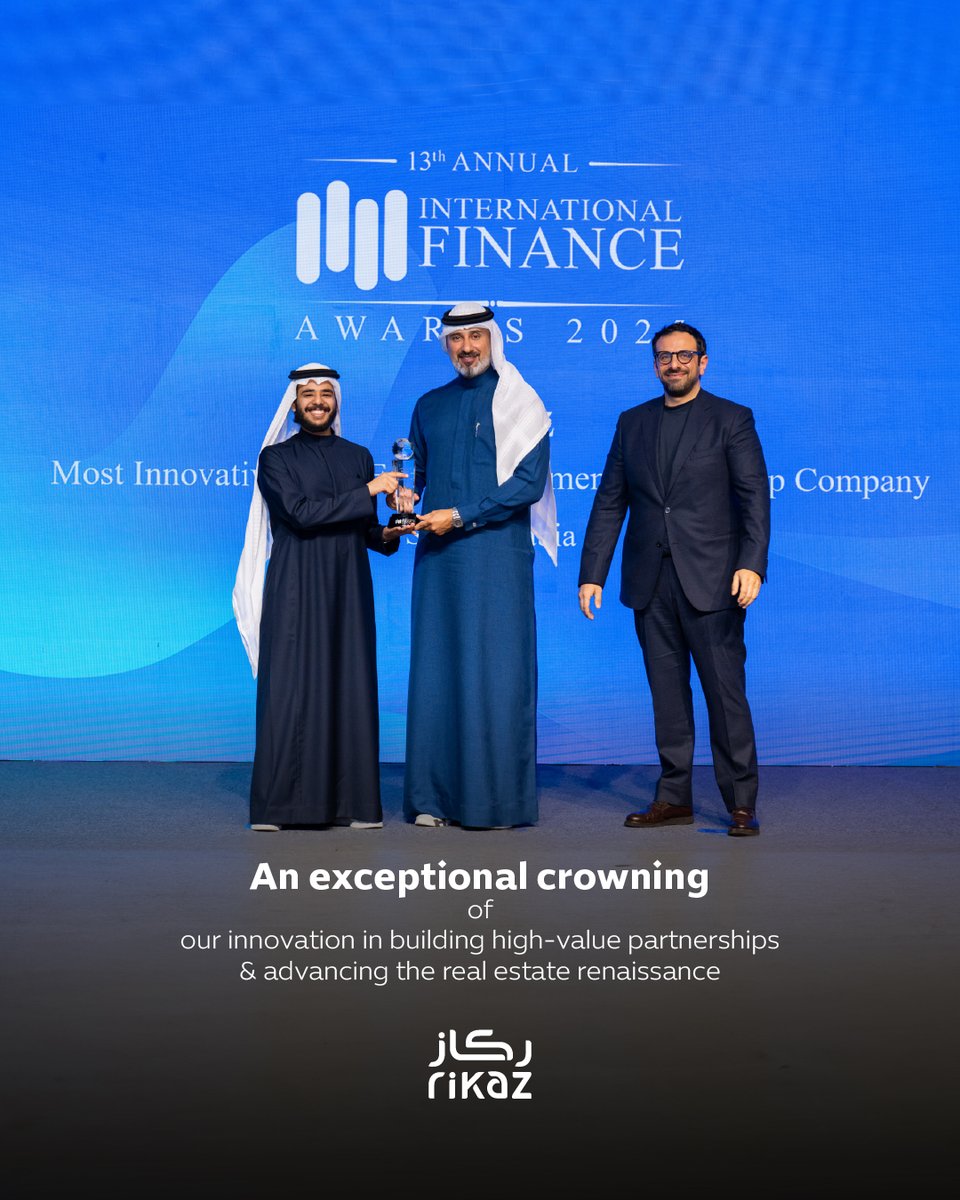 Honored to see Rikaz recognized as the Most Innovative Real Estate Investment Partnership Company in the Kingdom.

This award reflects a long-term vision rooted in innovation, disciplined execution, and partnerships built on trust and shared ambition—partnerships that continue to