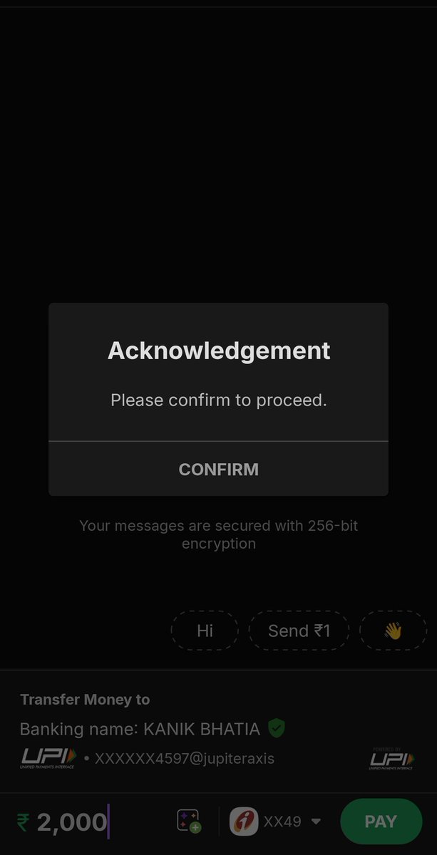 ribhatia's tweet photo. @PhonePe 
I keep getting this CONFIRM for most of the payments. This has started happening since last few weeks only. 
The bigger issue is the confirm button is also disabled, so, not able to make the payment. https://t.co/S6L9Trm3G5