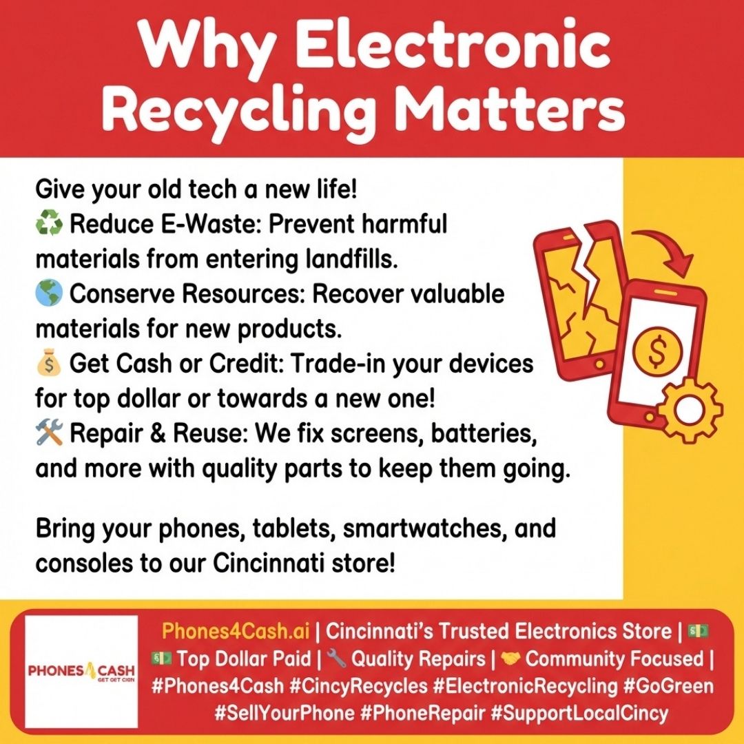 phones4cash_us's tweet photo. 🌍 Turn old devices into a greener future with Phones4Cash—sell or recycle easily and enjoy quality accessories, repairs, and unlocked devices with warranty! ♻️ #Phones4Cash #RecycleTech #SustainableTech #EcoFriendly #UnlockSavings #QualityRepairs https://t.co/vJ5SasRQCv