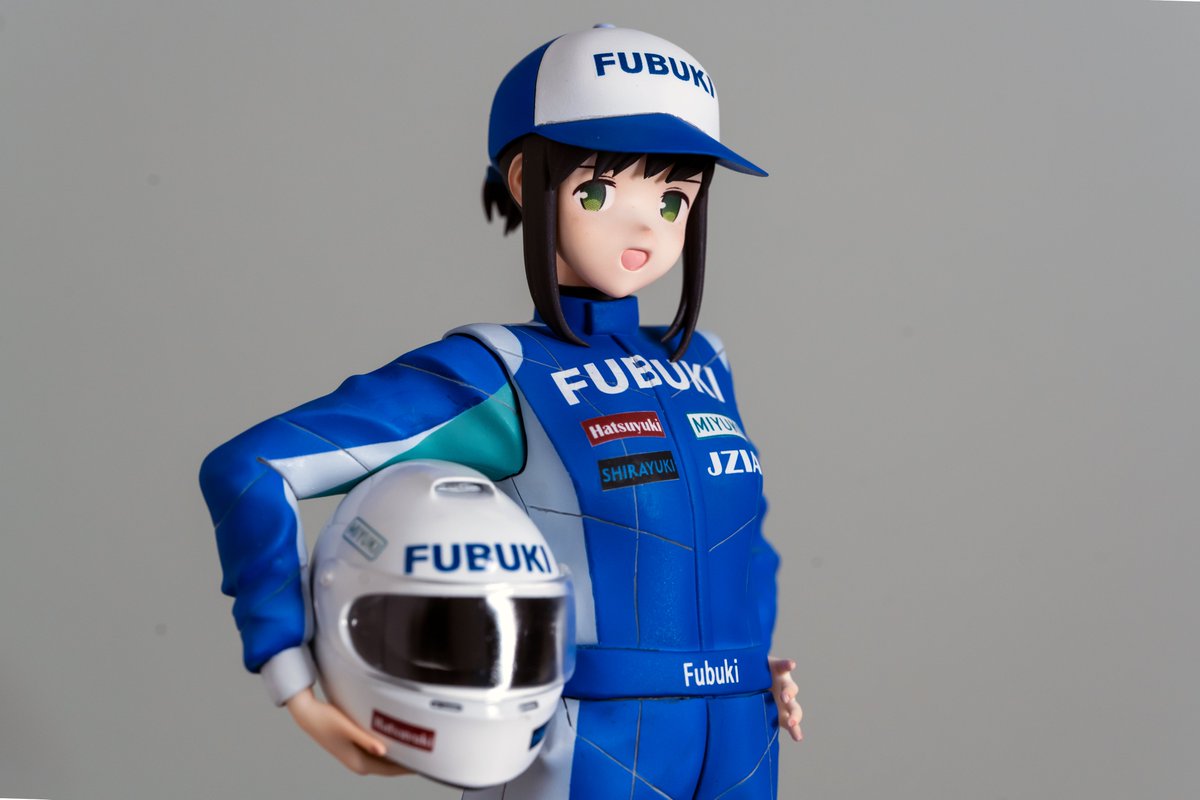 見本できました😊 1/8レーシング吹雪ちゃん 頭部交換パーツ付属で帽子