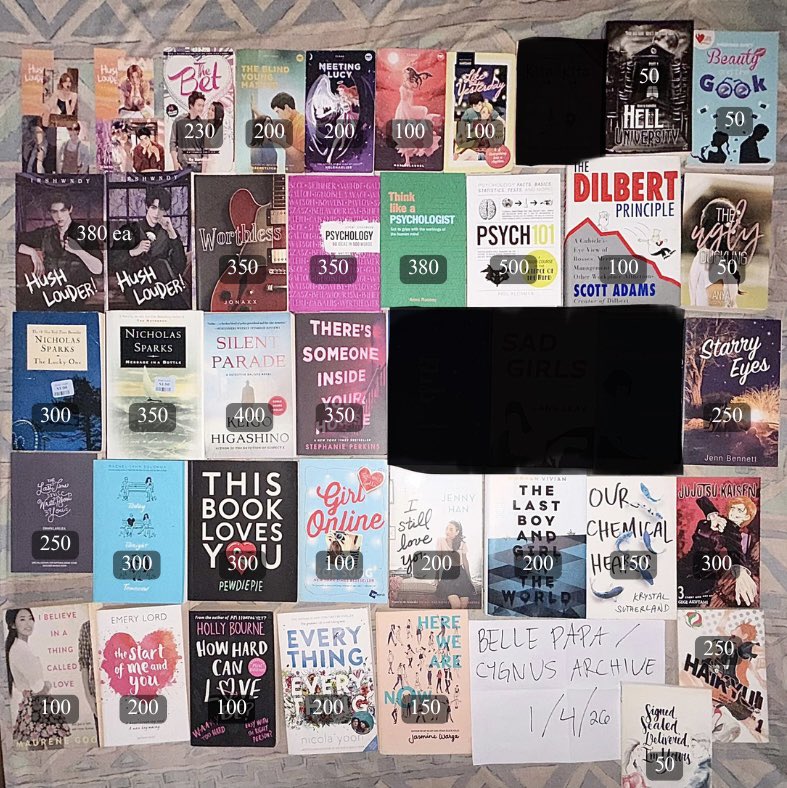 cygbns's tweet photo. ୨⎯⎯⎯ #cygnussells ⎯⎯⎯୧
WTS LFB PH SECOND HAND / PRE-LOVED BOOKS / WATTPAD / SELF-PUB/ ETC.

𝗔𝗟𝗟 𝗔𝗨𝗧𝗛𝗘𝗡𝗧𝗜𝗖/𝗢𝗥𝗜𝗚𝗜𝗡𝗔𝗟! 𝗜 𝗗𝗢𝗡𝗧 𝗦𝗘𝗟𝗟 𝗙𝗔𝗞𝗘!

⟢ MOP: gcash, gotyme, maya
⟢ MOD: jnt, lalamove (SDD)
    📍 Carmona, Cavite
💌 DM me if interested https://t.co/UNCAZ2o4qx
