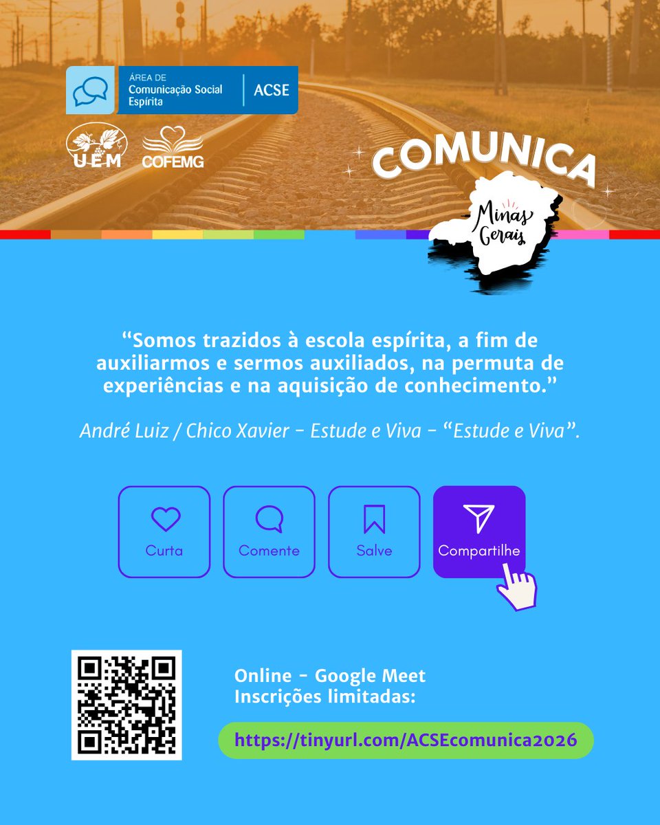 uemmg's tweet photo. 📣 Estão abertas as inscrições para o curso COMUNICA MG 2026!

 🗓️Início: 05/03
 🕢Quintas, 19h30 às 21h – Online

 ➡️Inscreva-se: https://t.co/MkO2doFdJN

Sabia mais: https://t.co/PxcohYpK8T

 #ComunicaMG #acse #uemmg #uniãoespíritamineira https://t.co/gFcEcviXpm