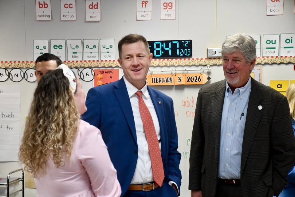 doelouisiana's tweet image. .@cadebrumley joined @BESE_LA President Simone Champagne &amp;amp; Vice President Kevin Berken for a learning walk at Welsh Elementary in Jefferson Davis Parish Schools this morning. 

It’s one of around a dozen schools visits planned over the next two days. #laed
