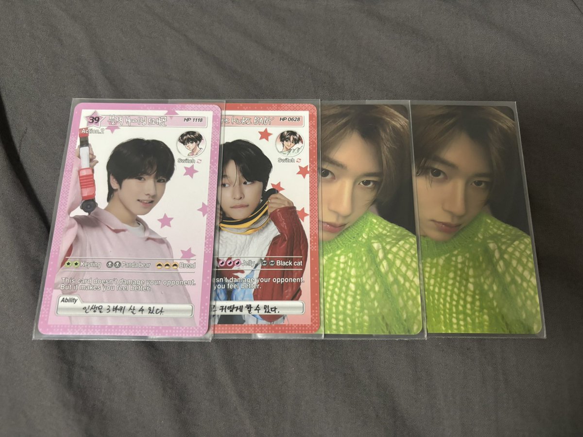dyiczs1's tweet photo. @myluvjake 検索からリプ失礼いたします
👑トレカを求めているのですが、どれか交換可能なものはございますか？
ご検討よろしくお願いいたします T_T https://t.co/86tJptWasx
