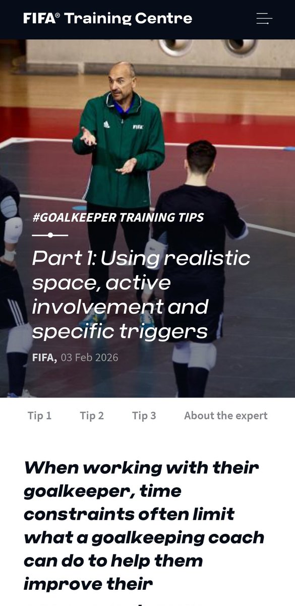 Aquí os dejo mi última colaboración con el FIFA Training Centre. Se trata de un Webinar titulado: "10 consejos para hacer  más efectivas las sesiones de entrenamiento". Espero os sea de utilidad.
<a href="/PascalZubi/">Pascal Zuberbühler</a> <a href="/FIFAcom/">FIFA</a>  fifatrainingcentre.com/en/practice/fu…