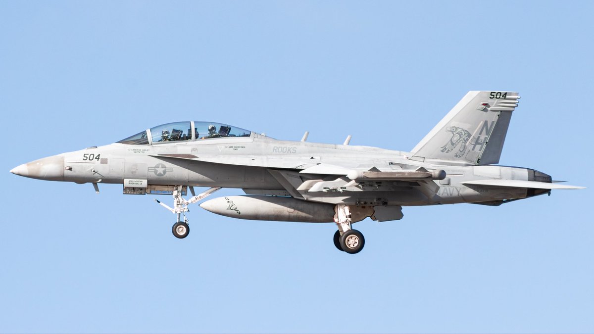 chaosaviation's tweet photo. E/A-18G Growler for VAQ-137 “Rooks” on final for runway 29 at NAS North Island.

#aviation #unitedstatesnavy #vaq137rooks #ea18 #nasnorthisland https://t.co/s0EgwSZZrX