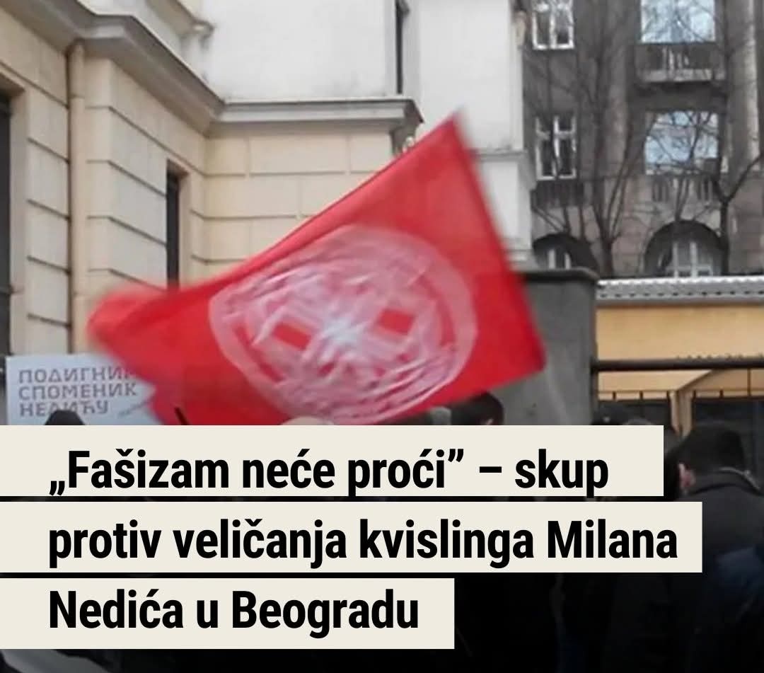 U sredu, 4. februara, u 19 časova, na uglu ulica Simine i Kneginje Ljubice u Beogradu biće održan antifašistički kontraskup povodom obeležavanja godišnjice smrti Milana Nedića, poznatog kolaboracioniste tokom okupacije u Drugom svetskom ratu. 

Dođite da sprečimo fašističku