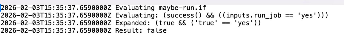 ジョブのSkip、ログをダウンロードしてみないと分からなさそうで思ったより使いやすい訳では無いな。あるだけマシだけど。適当なジョブでログ見てみた

docs.github.com/en/actions/how…