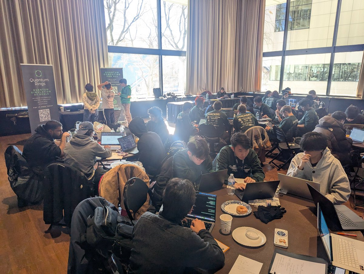 QuantumRingsInc's tweet photo. We were thrilled to return as a sponsor at #iQuHACK this past weekend, which gathered over 1400 of the brightest minds in quantum from 76 countries around the world to push the limits of what’s possible. Bob Wold (@BeyondNISQ)  and Robert Wamsley were on-site at @MIT, mentoring, troubleshooting, and marveling at the creativity on display.

We’d like to extend a huge congratulations to the Spirit Sprinters, the winners of our challenge, who demonstrated exemplary creativity and ingenuity in both their solution and presentation. Congrats to Hayden Miller, Woody Hulse, Caden Schroeder, Rohan Pankaj, and Patrick Jennings!

The creativity, determination, and teamwork on display reminded us why the next generation of quantum innovators is so exciting, and we can’t wait to see the groundbreaking solutions they’ll build next!

A special thanks to @iQu_ISE  for putting on such a spectacular event. It was also great to connect with our friends at @BlueQubitIO, @qbraid_official, @NVIDIAAI, @IonQ_Inc, @ClassiqTech, Alice & Bob, @meetIQM, and @superquantumlab!

Check out our full recap on our blog here:
https://t.co/mhP24p8uJN