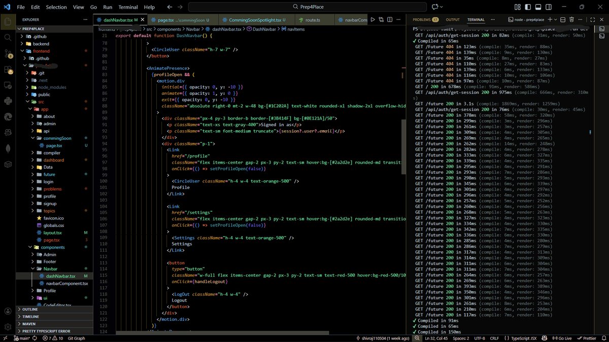 ShivrajTaware04's tweet photo. One of the most important frontend features + a core backend feature are now done.
Working on the next module and resolving a few edge cases.
This is just a progress snapshot more updates soon. https://t.co/67SYDSs2fA