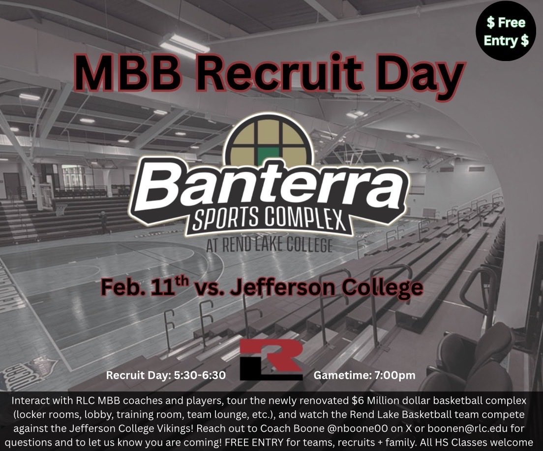 RLC_MBB's tweet photo. Next Wednesday, February 11th, is the inaugural Recruit Day paired with the brand new Banterra Sports Complex at RLC ribbon cutting! 

A huge day for Warrior basketball and we want any and all recruits and local community members to enjoy it with us. Contact Coach Boone with ?’s https://t.co/QREhETGQDs