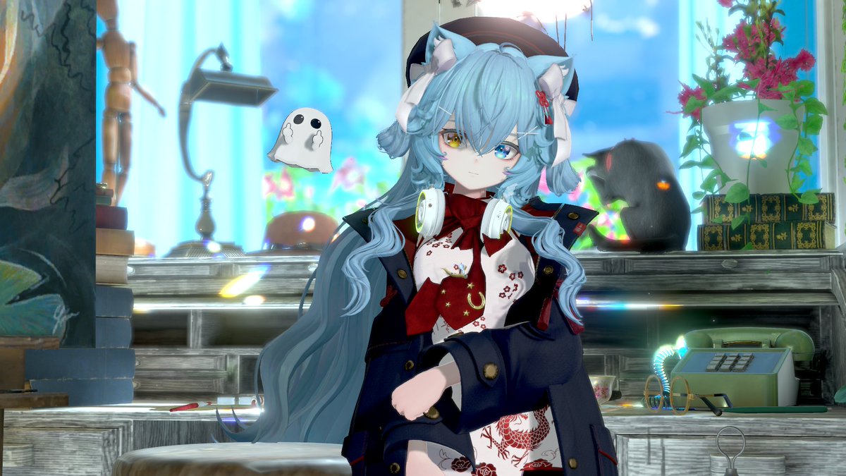 「VRC始めて1か月が経ったらしい。今日は顔改変したよ～。 #VRChat #VR」|🎐風間ごろう🐈京都ブルマ6【D-29】のイラスト