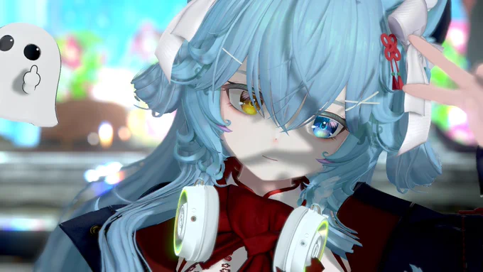 VRC始めて1か月が経ったらしい。今日は顔改変したよ～。 #VRChat #VRChatPhotography