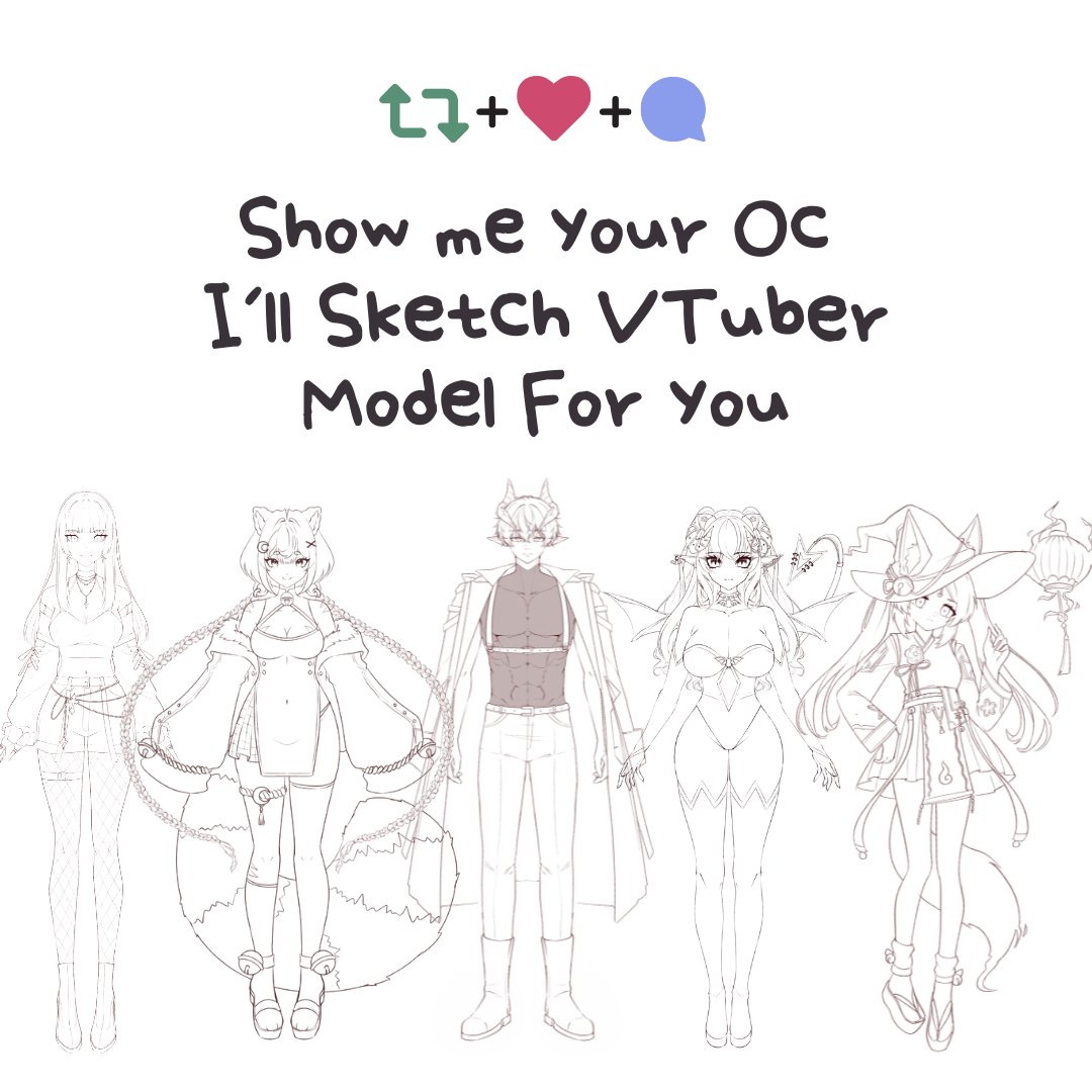 Feeling sketchy today!! ✏️
I suddenly got the urge to draw and now I NEED OCs

Drop your oc refs below and let me sketch them for fun 👀💖

#vtuber #ArtistOnX #ArtRaffle