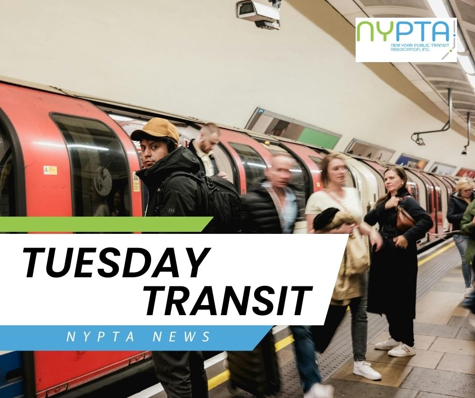 A must-read for anyone with a passion for New York State's dynamic public transportation network: Tuesday Transit offers readers insight and the latest news and updates from the NYPTA team.
If you would like to be added to the mailing list, email the office at info@nytransit.org.