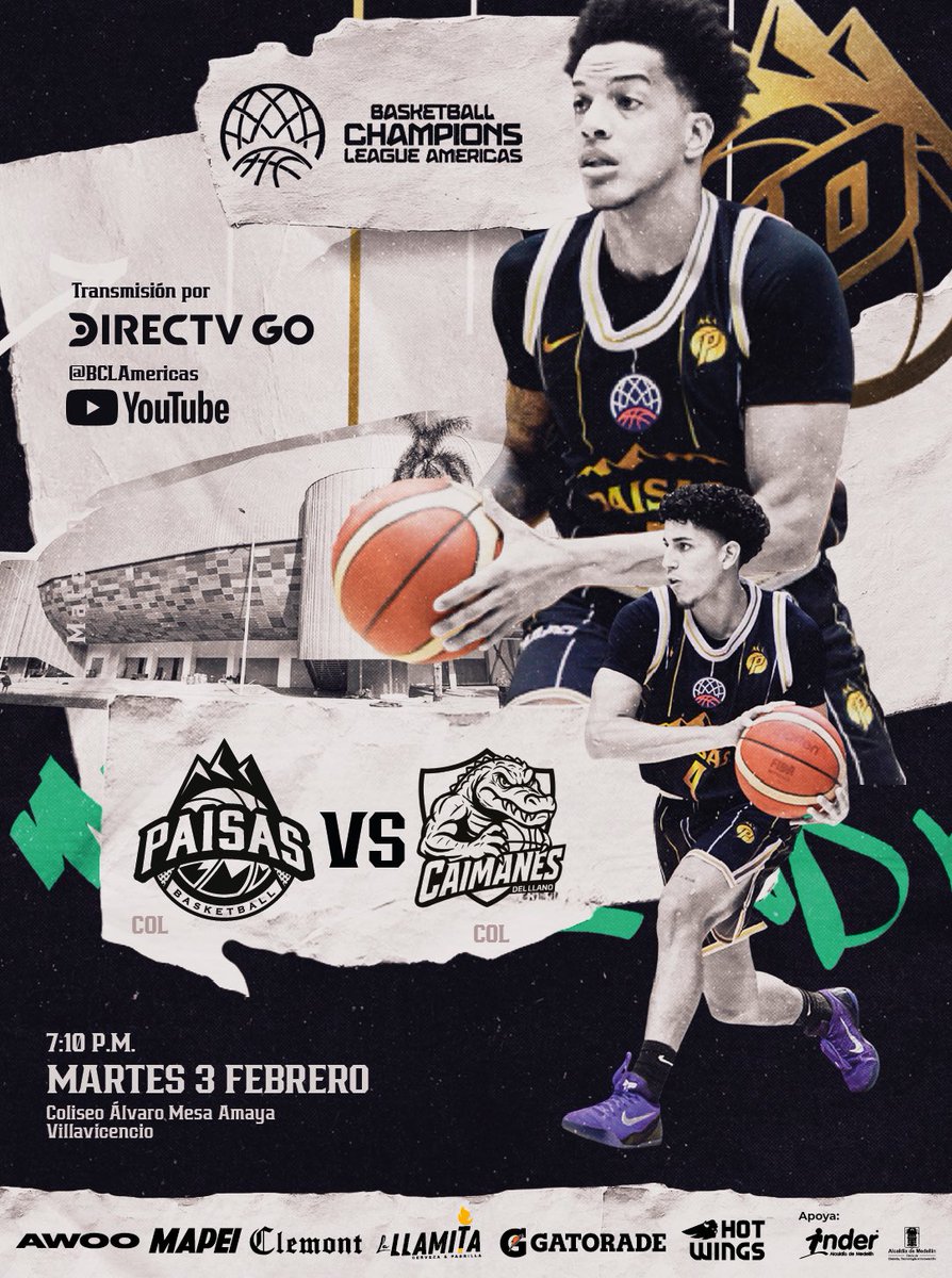 VAMOS PAISAS 🔥🏀🙏🏼 

Gran partido hoy martes en Villavicencio ante Caimanes.🔥

Seguimos firmes en nuestro camino de la Basketball Champions League Americas. 🙌🏽