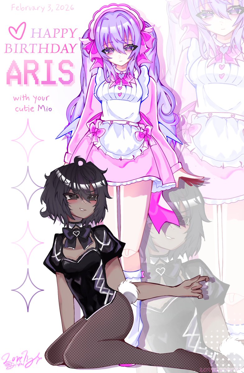 LovelyD1vin3's tweet photo. HAPPYYY HAPPY BIRTHDAY @_arisyuno !!! Date with her gf 
ᜊ(꒪ˊ꒳ˋ꒪)ᜊ
------ જ⁀➴ ♡
#artwork #digitalart #birthday #OC #February #lesbian #cute 
˖ ݁𖥔 ݁˖ 𐙚 ˖ ݁𖥔 ݁˖ ------- https://t.co/35Hoebqbew