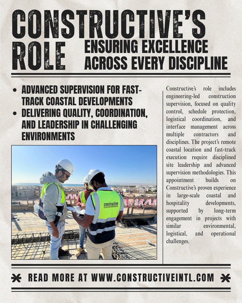 Constructi34525's tweet photo. Constructive is Proud to announce 
Its role in Marassi RED – Phase 1A with Construction Supervision across a complex, fast-track mixed-use coastal development. Delivering disciplined execution, coordination, and quality at scale. https://t.co/PyI4SGSpGW