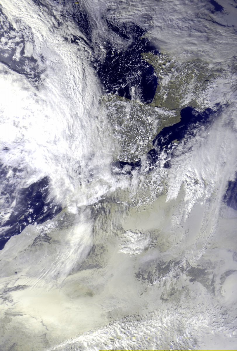 mmartin_pro's tweet photo. Actualización - Datos recibidos desde el Satelite #MeteorM2_3  al  (03-02-26 14:38 UTC). con mi equipo: (@SDRPlay #rsp1b #Satdump+Antena #QFH   autoconstruida ) #satélites #hamradio 
La nueva borrasca "Leonardo" comienza a barrer la Peninsula. Alerta Roja en mi zona de recepción. https://t.co/nA8DyRJmP2