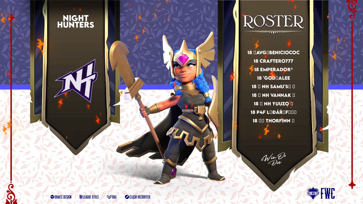 NH_Sport5's tweet photo. ¡Listos para esta gran edición!

                       ⚡@Winordie_wod⚡

                  ¡Vamos Night Hunters!

#Clahsofclans| #Coc | #EsportsMode |#NH|#FWC https://t.co/pS30UcynIL