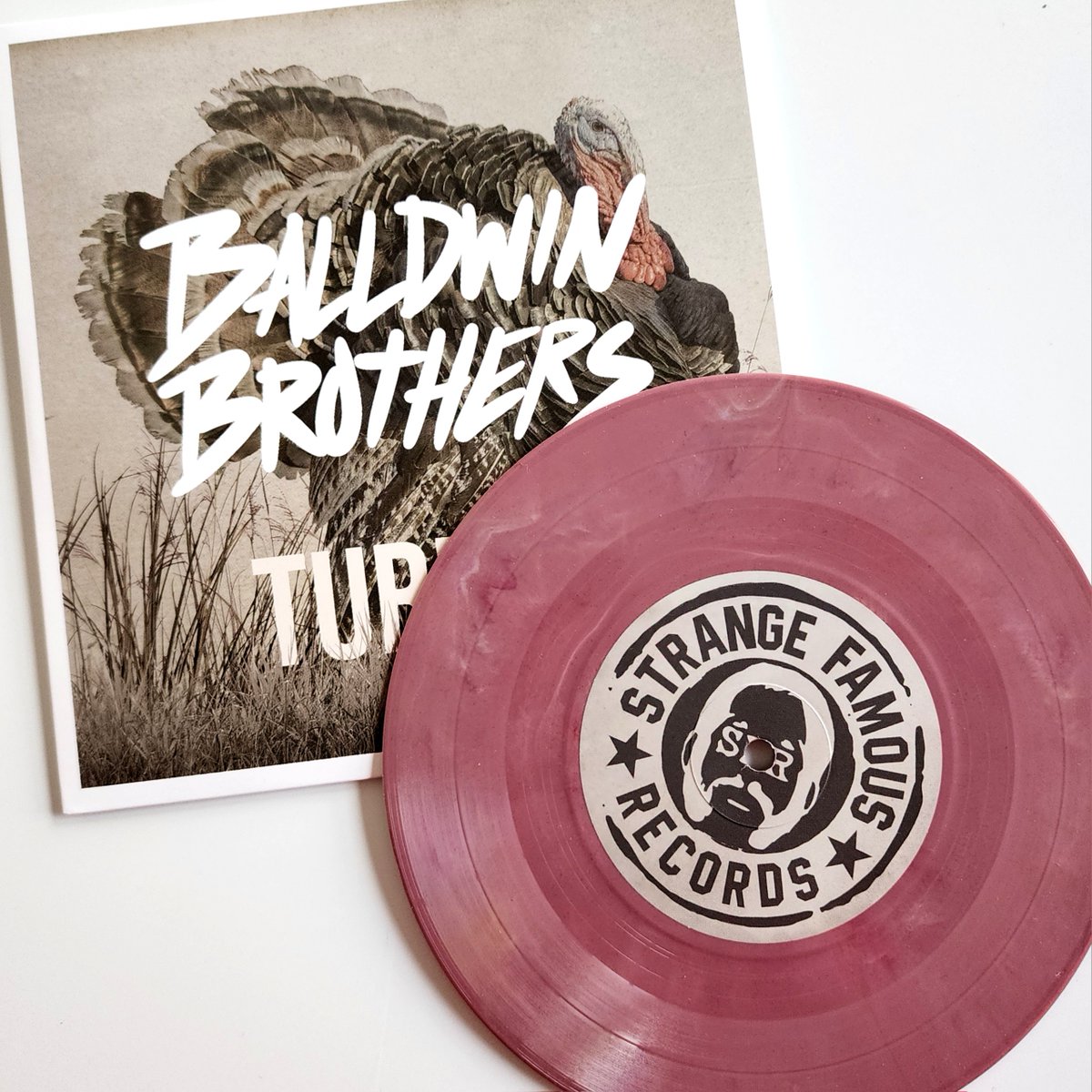 SFRupdates's tweet photo. 🦃 #TurkeyTuesday: The @BalldwinBros #Turkey EP 7-Inch Vinyl is now available at SFRstore! 

Gobble yours up at https://t.co/CyFBK3ZqfN

And... we've got #BalldwinBrothers T-Shirts too! 👕 

#StrangeFamous! https://t.co/jigTbi3Hyl