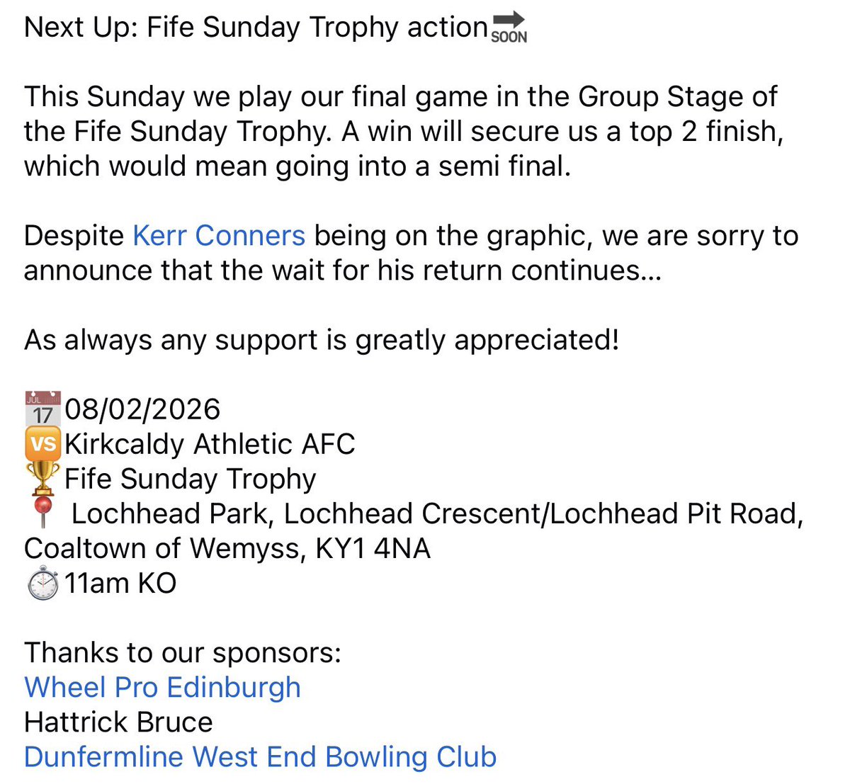 Dunfermline West End AFC tweet media
