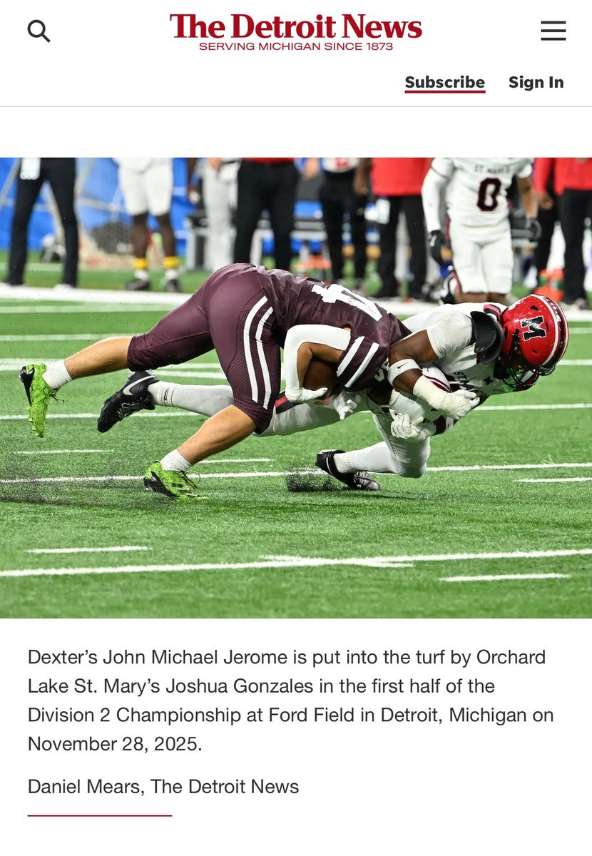 _joshuagonzales's tweet photo. Just doing what I love. Thanks for the write up! @MearsDaniel @detroitnews @statechampsmich @OLSMFootball #Team90 #BackToBack https://t.co/O1VicUqxKa