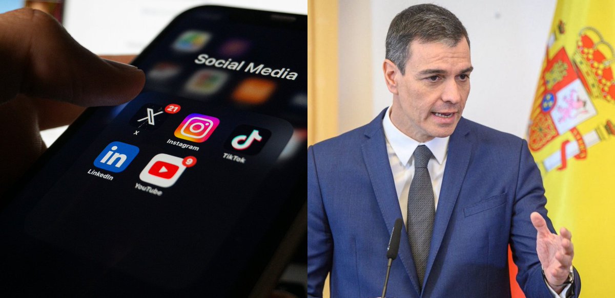 MundoEConflicto's tweet image. 🟡 #NUEVO | España prohibirá el acceso a las redes sociales a los menores de 16 años, siguiendo el ejemplo de Australia, según el primer ministro Pedro Sánchez.