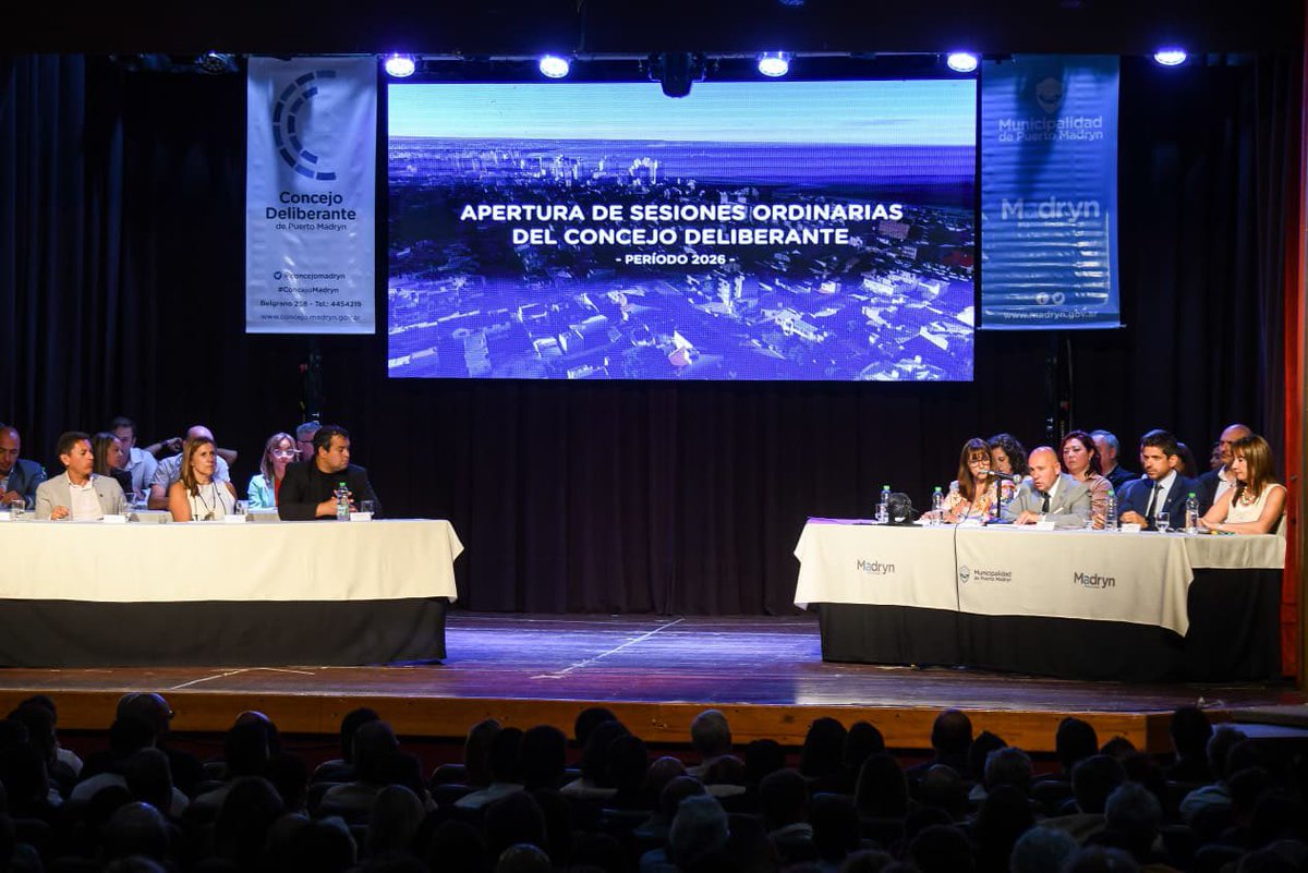 Hoy estamos aquí, en el Cine Teatro Auditorium de Puerto Madryn, donde encabezaremos un nuevo inicio de sesiones ordinarias del <a href="/ConcejoMadryn/">Concejo Deliberante</a>, realizando un repaso de todo lo que hicimos en el año 2025 y de lo que proyectamos de cara a este 2026.