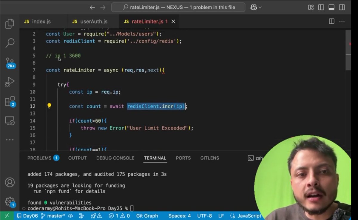 CHAYAN78905's tweet photo. π #Day22 / #100DaysOfBackend
Backend Development Journey | API Protection & System Design π‘οΈ
π Todayβs Topic:
Rate Limiter, Why itβs needed, Fixed Window & Sliding Window Algorithms, and Problems with Fixed Window Limiting β οΈ
Thanks to @rohit_negi9 Bhaiyaπ€² https://t.co/mfK11TMbTV