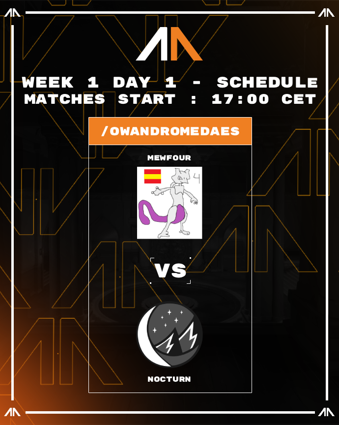 OWAndromedaES's tweet photo. ESTAMOS EN DIRECTO!
Pónganse cómodos y disfruten del espectaculo Andromeders
Comenzamos la Season 3 de la Andromeda con el partido entre #Mewfour y @Nocturn_org
No os lo perdáis en https://t.co/SgShoVJIZE https://t.co/3LEZX87abM