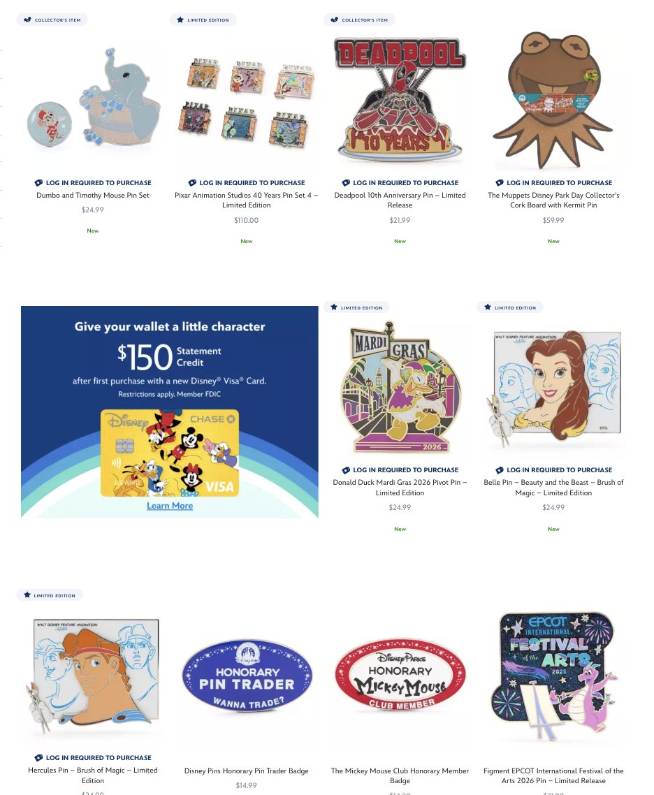 snkr_twitr's tweet photo. AD: LIVE via Disney Store

Pixar Animation Studios 40 Years Pin Set 4
https://t.co/jAfWnZgwry

Belle Pin - Beauty and the Beast - Brush of Magic https://t.co/MZ8JMixV3X

Hercules Pin Set- Brush of Magic - Limited Edition https://t.co/Y8nGR3eQUQ

Donald Duck Mardi Gras 2026 Pivot Pin – Limited Edition https://t.co/2vfjf1L6xX

Dumbo and Timothy Mouse Pin Set https://t.co/STYqI3rPtB

Deadpool 10th Anniversary Pin – Limited Release https://t.co/m63VyQs88t

The Muppets Disney Park Day Collector's Cork Board with Kermit Pin https://t.co/vMBXgH12JL

Free shipping on orders $85+w/code SHIPMAGIC