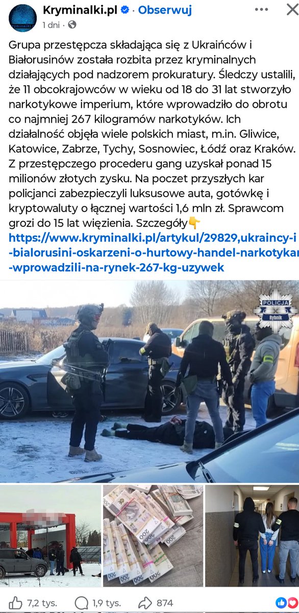 267 kg narkotyków wprowadziła do obrotu w Polsce ekipa składająca się z Ukraińców i Białorusinów. Zarobili na tym 15 mln zł.