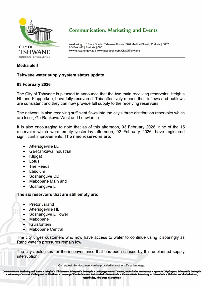 City of Tshwane tweet media