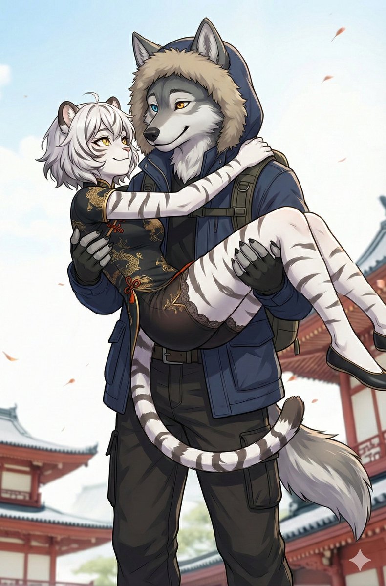 I'm going to rub your tummy part 5 #AIイラスト #AIart #ArticFox