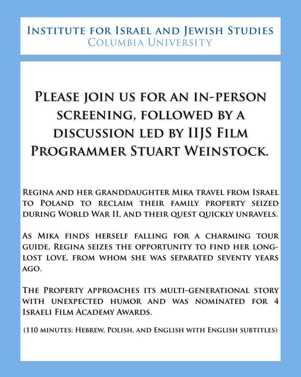 Institute for Israel and Jewish Studies @ Columbia tweet media